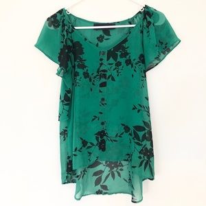 Green flowy blouse
